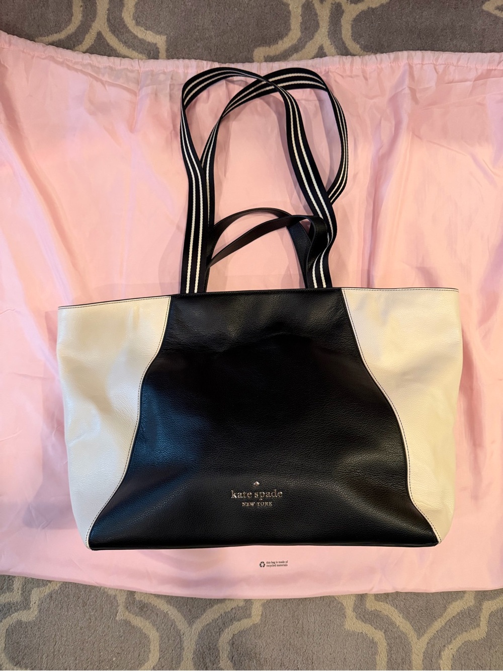 kate spade Black and Cream Leather Contrast Tote BRAND NEW, no tags